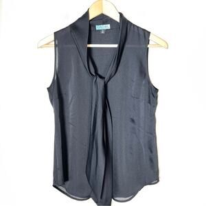 Cynthia Rowley black chiffon sleeveless blouse top shirt size small S B 193